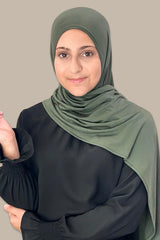 Modish Girl Pre-Sewn Jersey Hijab-Army Green