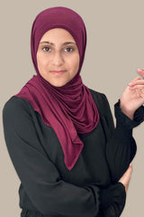 Modish Girl Pre-Sewn Jersey Hijab-Burgundy
