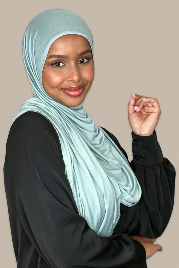 Instant Premium Jersey Hijab-Pale Cyan