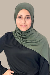 Modish Girl Pre-Sewn Jersey Hijab-Army Green