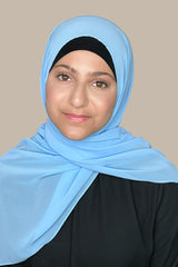 Modish Girl Luxury Chiffon Hijab-Arctic Blue