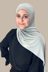 Modish Girl Pre-Sewn Jersey Hijab-Stone Green