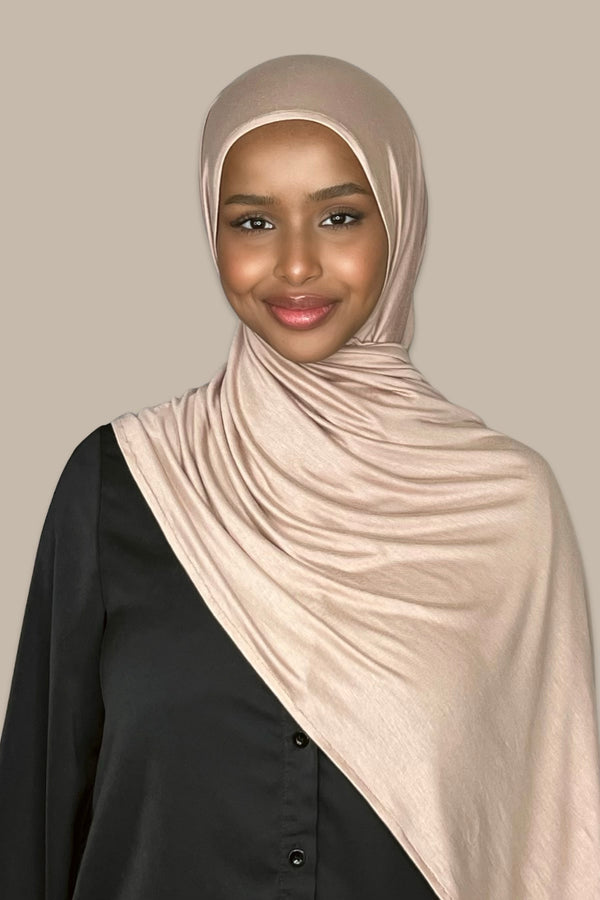 Instant Premium Jersey Hijab-Warm Taupe