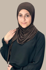 Modish Girl Pre-Sewn Jersey Hijab-Chocolate Brown