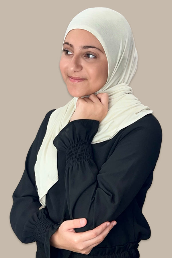 Modish Girl Pre-Sewn Jersey Hijab-Ivory