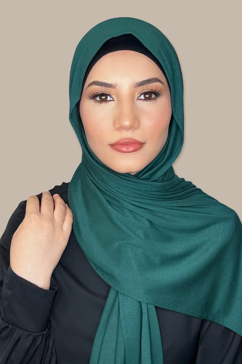 Classic Jersey Hijab-Deep Green
