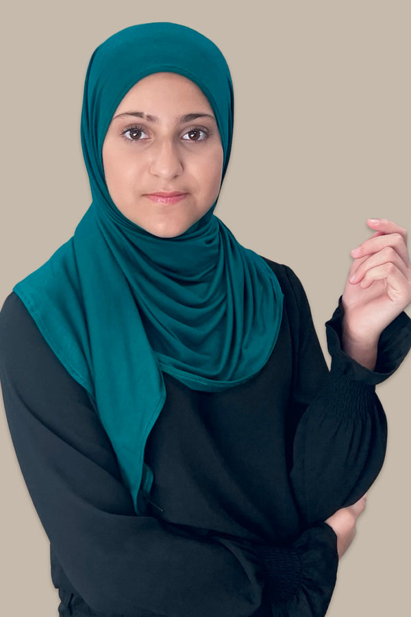 Modish Girl Instant Premium Jersey Hijab-Pine Green