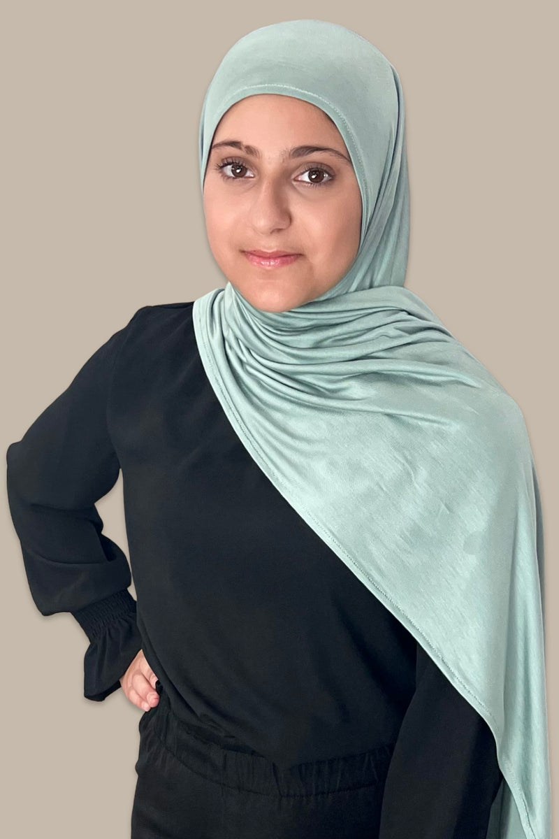 Modish Girl Pre-Sewn Jersey hijab-Pale Cyan