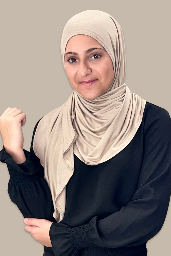 Modish Girl Instant Premium Jersey Hijab-Vanilla