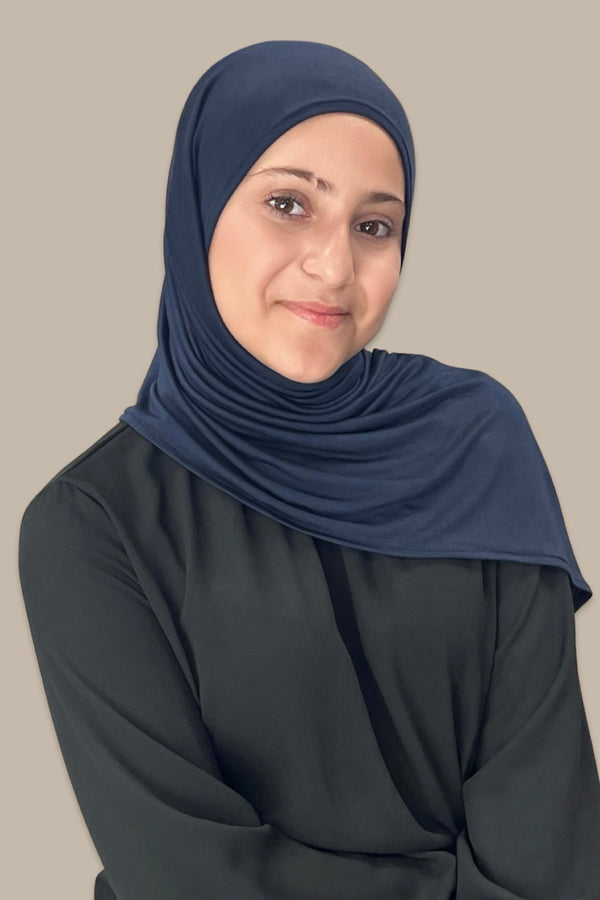 Modish Girl Instant Premium Jersey Hijab-Navy