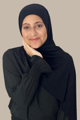 Modish Girl Pre-Sewn Jersey Hijab-Black