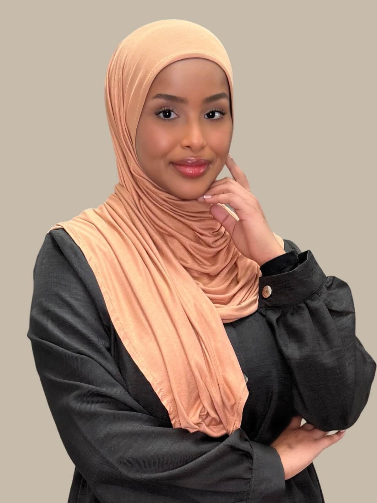 Sahara presewn jersey hijab – soft, stretchy, and easy slip-on with no pins required